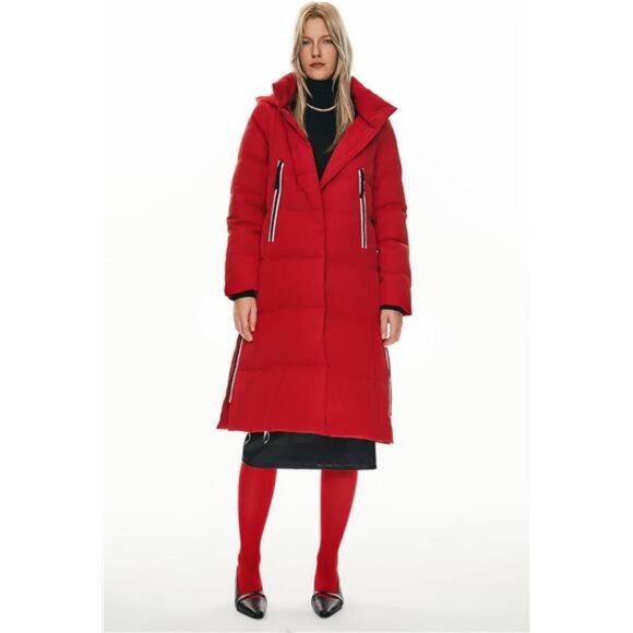 Women's Thickened Long Down Jacket Winter Down Coat Hooded Puffer Jacket - Picture 6 of 7